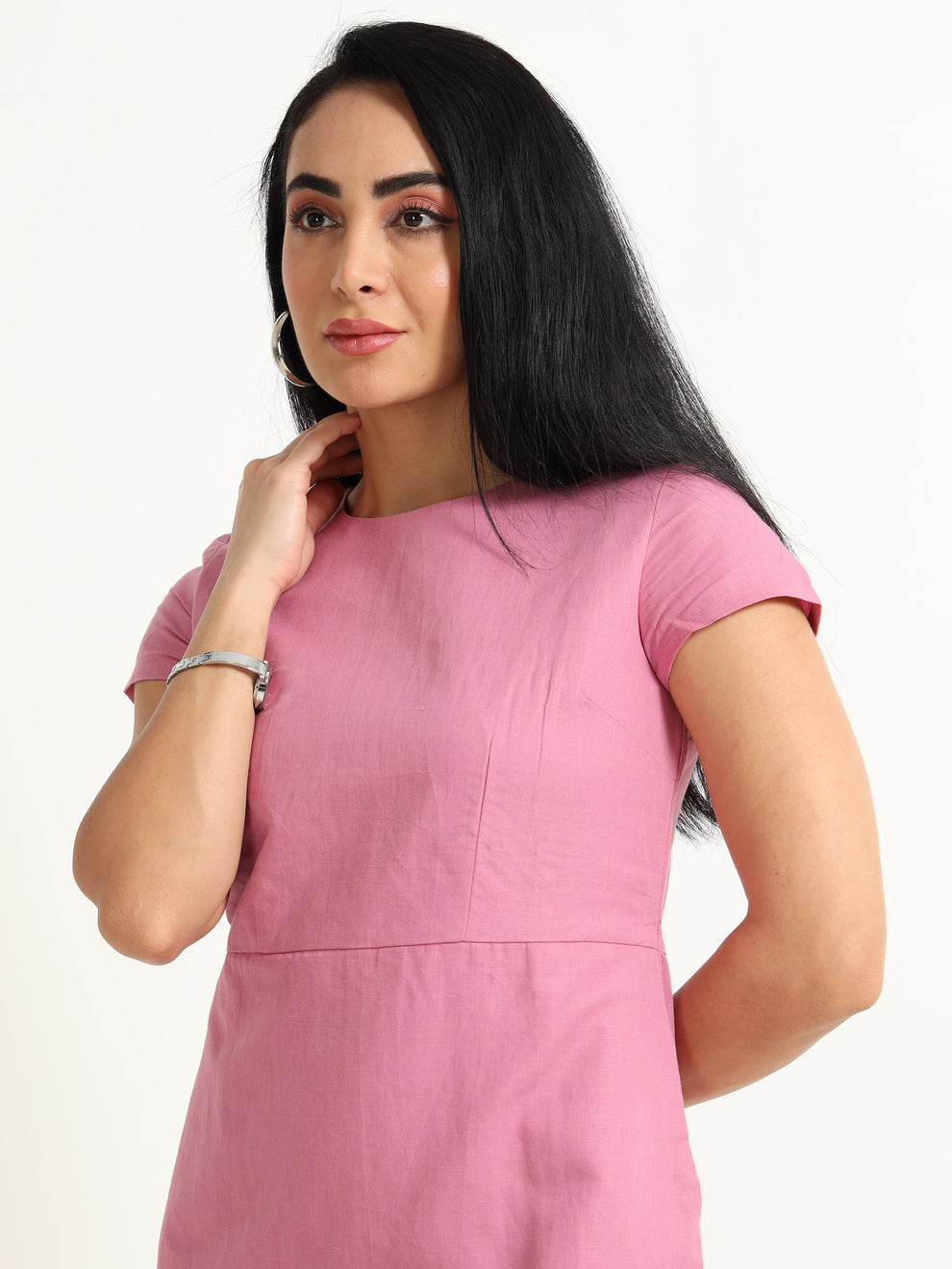 Naturaldyed pink cotton hemp dress