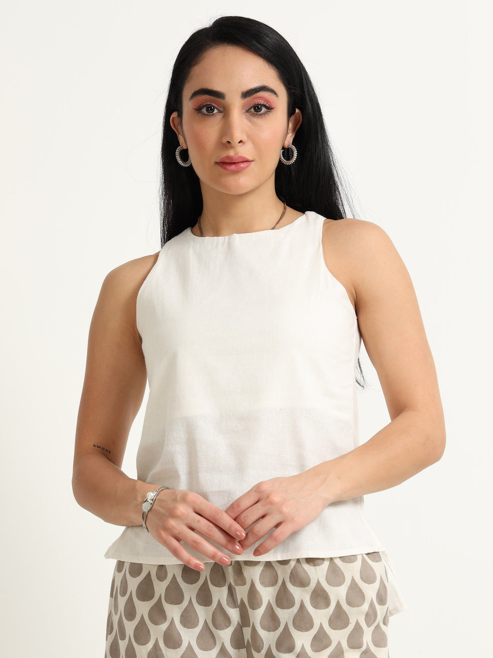 Off white Round neck top