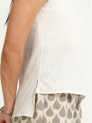 Off white Round neck top