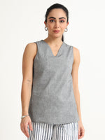 V neck Straight Sleeveless top