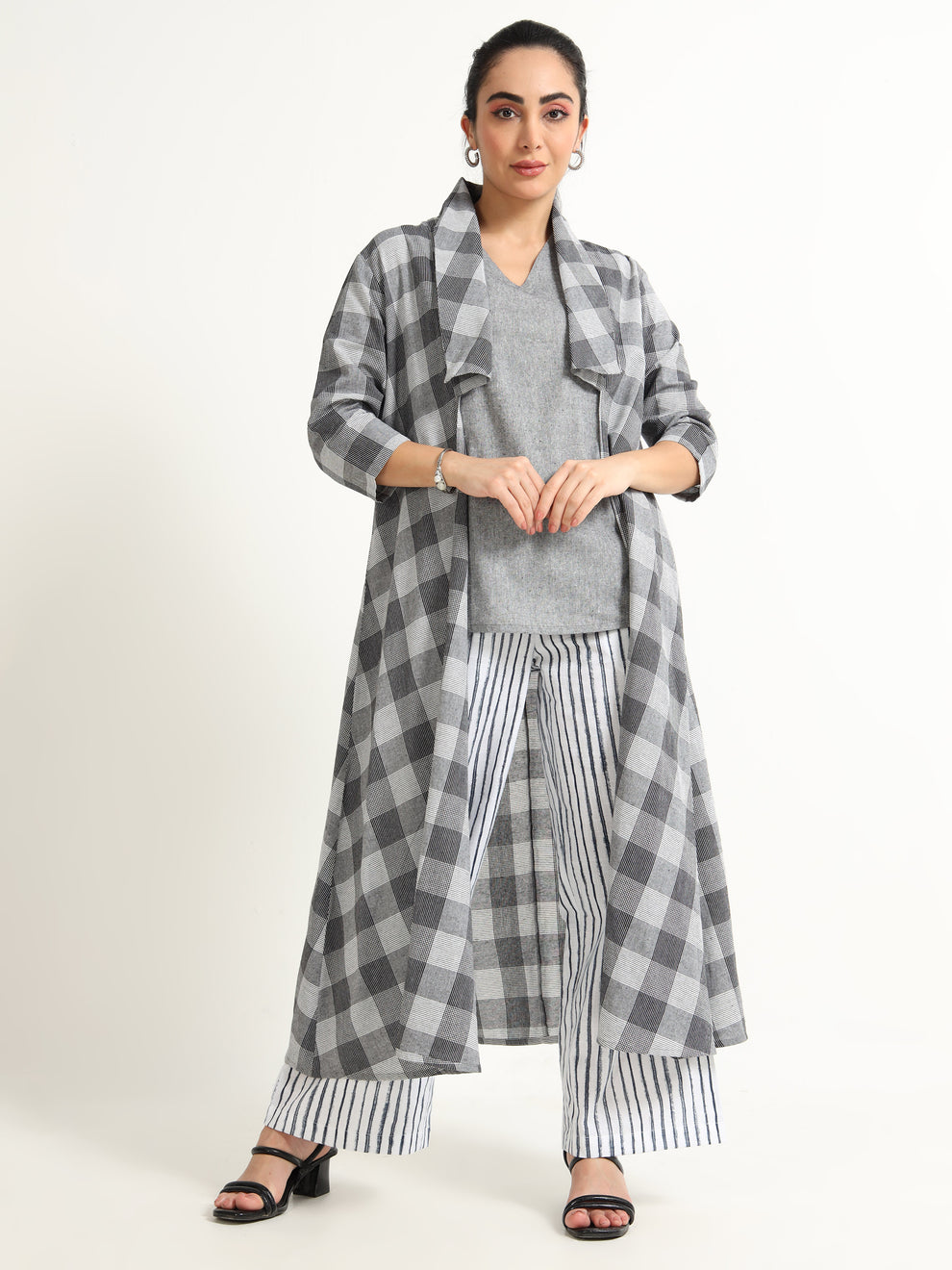 Cut Shawl collar Long Shrug