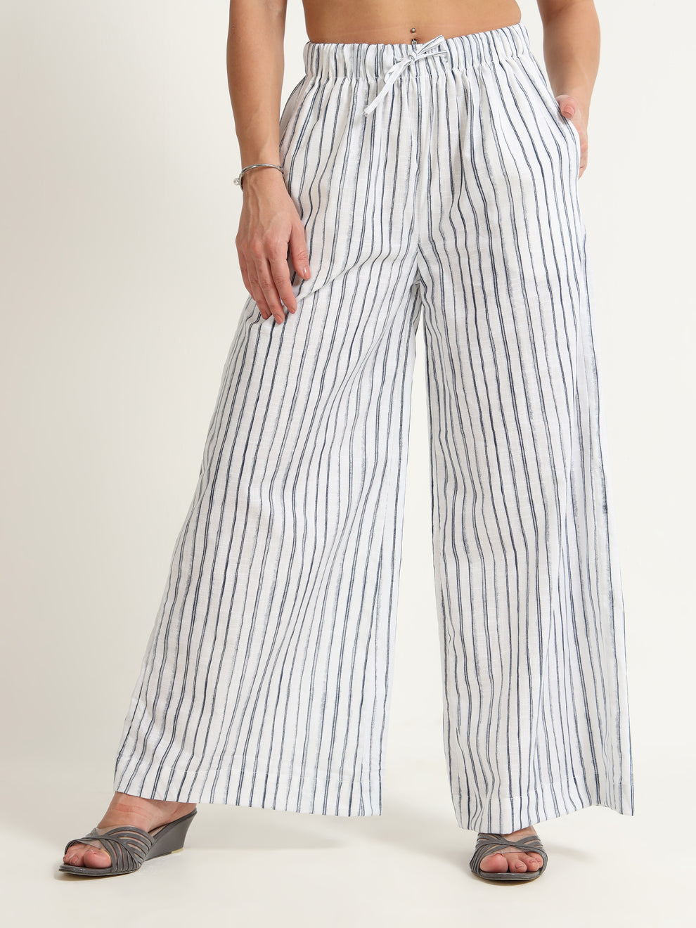 Organic cotton flared trousers