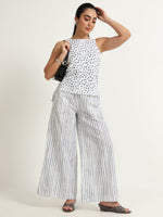 Organic cotton flared trousers