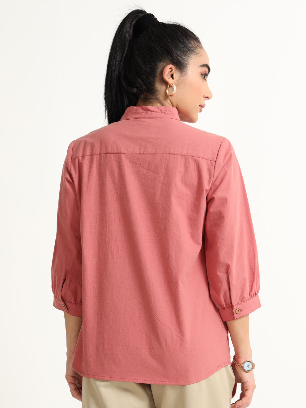 A Classy closed V neck collar Top