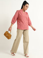A Classy closed V neck collar Top