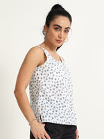 Minimal Floral Printed Sleeveless Top