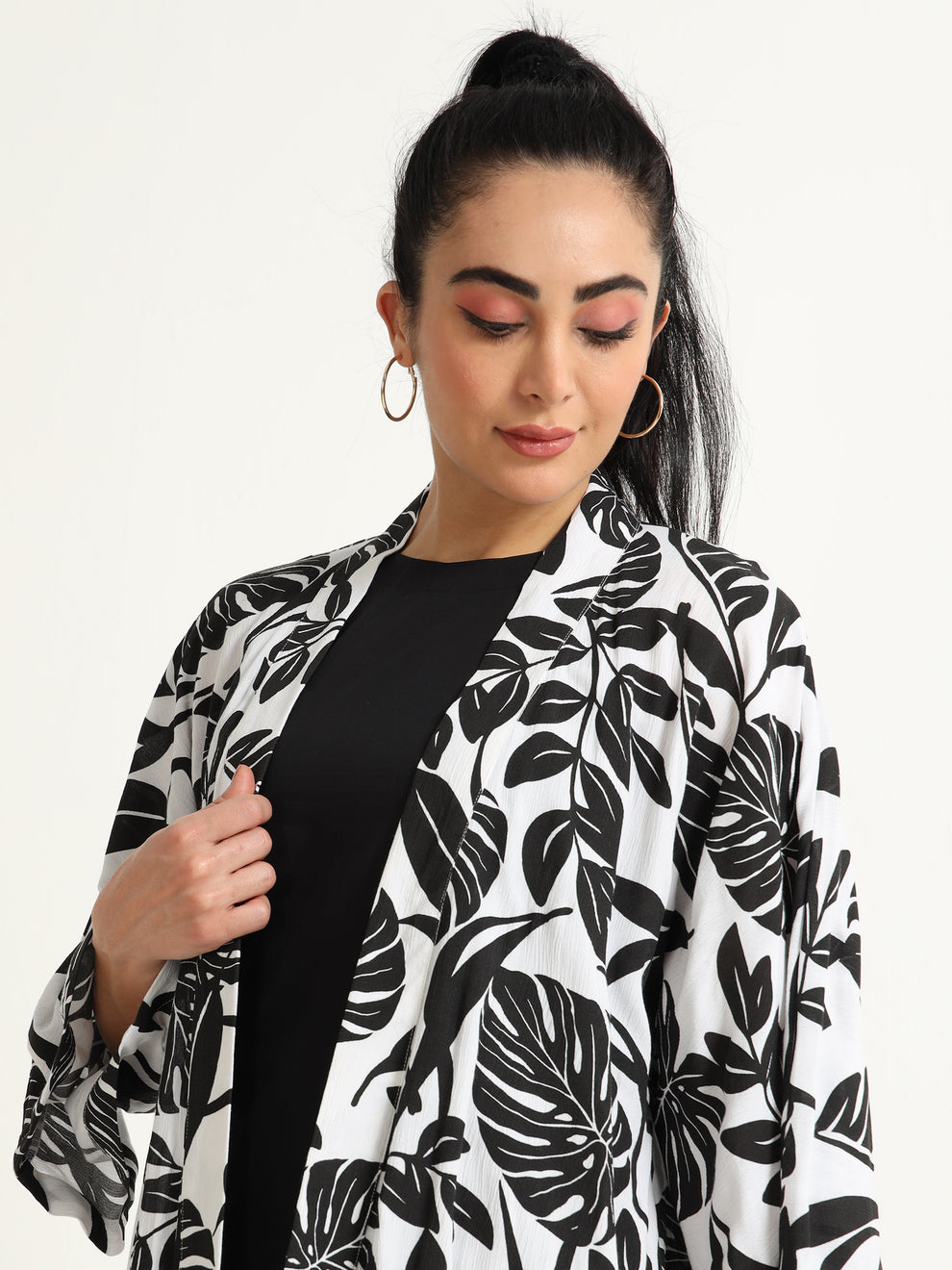 Shawl collar Mid length shrug