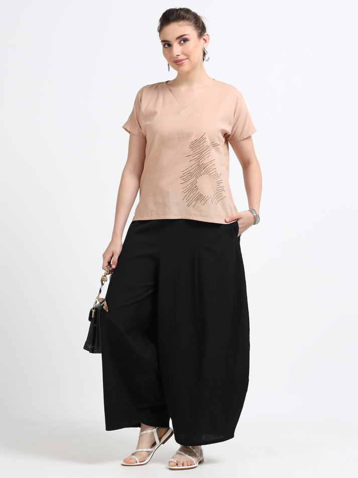 Black Loose fit pants