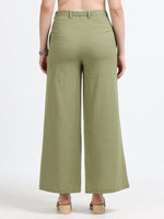 Mid Waist Line Flared Trouser