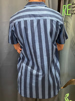 Half sleeve stripes shirt - Blue & blue