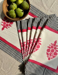 Black & Pink runner & Set of 6 placemats