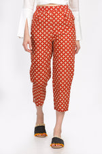 Alpana Cotton Hand Block Printed Ankle-Length Trouser