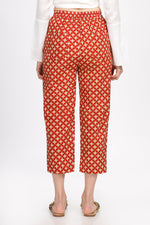 Alpana Cotton Hand Block Printed Ankle-Length Trouser