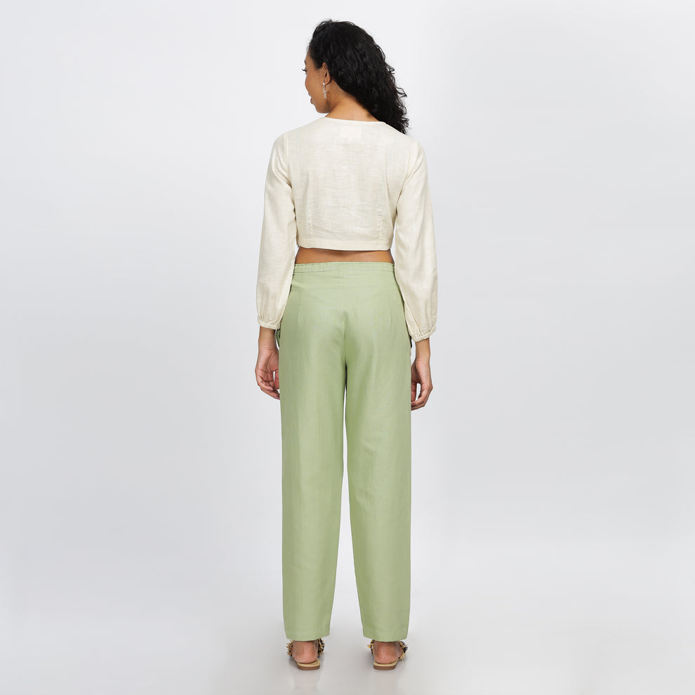 SULTRY - Natural dyed sage green comfort pant
