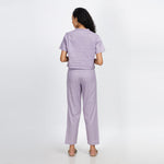 PASSION -Natural dyed lavender comfort fit trousers with pockets