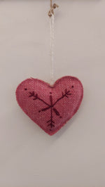 Burlap Christmas Charm Ornaments - Bell