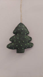 Burlap Christmas Charm Ornaments - Bell