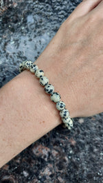 Dalmatian Jasper Beaded Bracelet- Large Beads