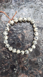 Dalmatian Jasper Beaded Bracelet- Large Beads