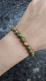 Unakite Beaded Bracelet