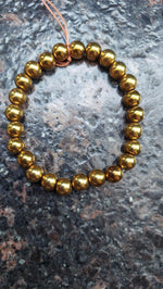 Golden Iron Pyrite Beaded Bracelet