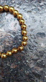 Golden Iron Pyrite Beaded Bracelet