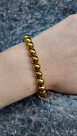 Golden Iron Pyrite Beaded Bracelet