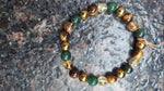 Tiger's Eye, Iron Pyrite & Citrine Beaded Bracelet