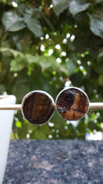 Uncut Tiger's Eye Stud Earrings