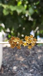 Gold Plated Flower Cluster Stud Earrings
