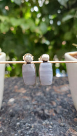 Pearl & Blue Opal Drop Earrings