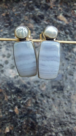 Pearl & Blue Opal Drop Earrings