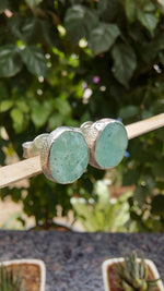 Uncut Amazonite Stud Earrings