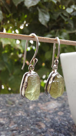 Uncut Peridot Drop Earrings