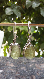 Uncut Peridot Drop Earrings