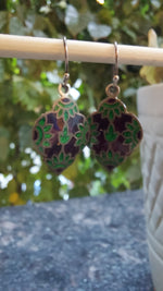 Meenakari Green & Burgundy Drop Earring