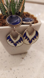 Meenakari Blue & White Moonflower Drop Earring