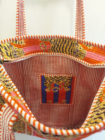 Quilted Cotton Zipper Tote Bag