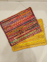 Jute and Upcycled Fabric Door Mat
