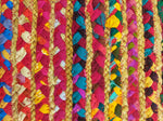Jute and Upcycled Fabric Door Mat