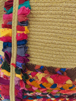 Jute and Upcycled Fabric Basket