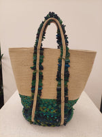 Jute and Upcycled Fabric Basket