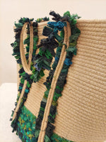 Jute and Upcycled Fabric Basket