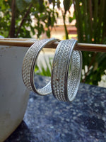 Filigree Silver Hoop Earring