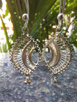 Filigree Eye Silver Drop Earring