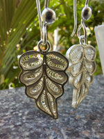 Filigree Leaf Drop Siver Earring