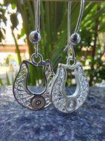 Filigree Chandbali Silver Drop Earring