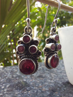 Ruby Drop Silver Earring