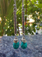 Turquoise Cylindrical Drop Earring