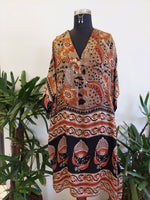 Rust Garden Block Print Kaftan